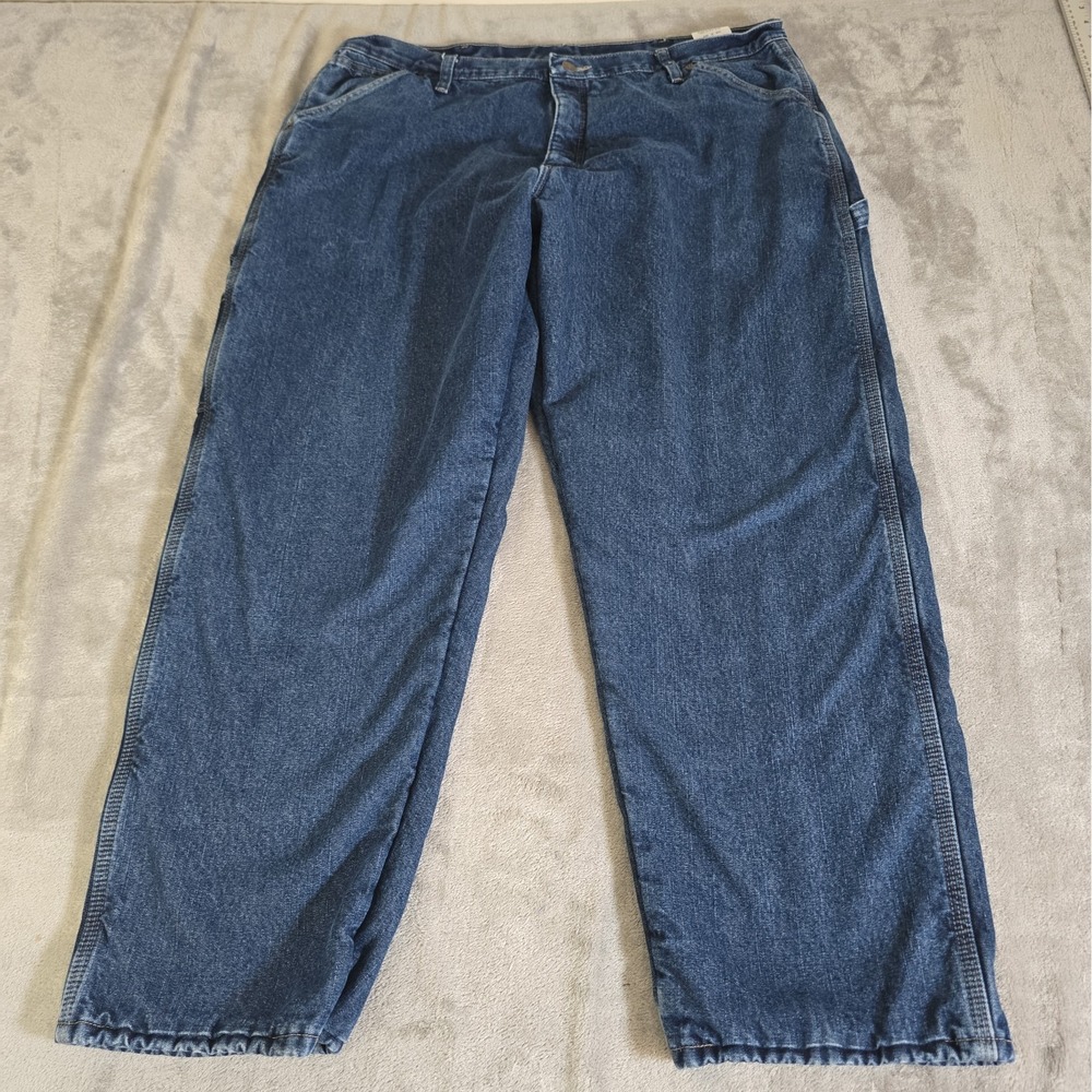 Wrangler Jeans Men 38x30 Blue Rugged Thermal Lined Fleece Carpenter Pants Work